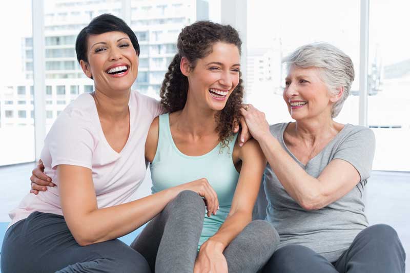 Smiling Three Womans